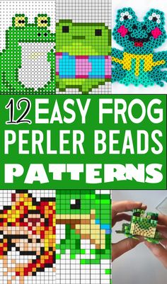 twelve easy frog perler beads patterns