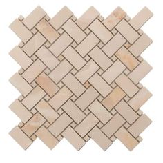 a white and beige mosaic tile pattern