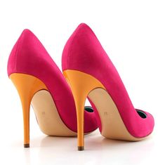 Shop Women's Suede Red and Orange Stiletto Heel Pumps color  for Anniversary, Date, Going out with worldwide Free shipping & Free return. Elegant Orange Pointed Toe Heels, Orange Heels With 4-inch Round Toe, Orange 4-inch Heel Spring Heels, Chic Orange Heels With 4-inch Heel, Orange Synthetic Heels With 4-inch Heel, Pumps Heels Stilettos, Pumps Heels, Stiletto Heels, Going Out