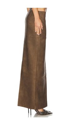 Find SUPERDOWN Mazu Faux Leather Maxi Skirt In Brown on Editorialist. superdown Mazu Faux Leather Maxi Skirt in Brown. - size L (also in M, S, XS, XXS) superdown Mazu Faux Leather Maxi Skirt in Brown. - size L (also in M, S, XS, XXS) Self: 100% polyurethane Lining: 100% polyester. Made in China. Hand wash. Fully lined. Hidden side zipper closure. Faux leather fabric with back vent. Item not sold as a set. Skirt measures approx 40 in length. SPDW-WQ413. SDQ544 S24. superdown is a contemporary lab Brown Full-length Maxi Skirt For Fall, Brown Full Length Maxi Skirt For Fall, Fall Full Length Brown Maxi Skirt, Chic Full-length Brown Skirt, Chic Full Length Brown Skirt, Chic Brown Full-length Skirt, Fitted Brown Pencil Maxi Skirt, Leather Maxi Skirt, Faux Leather Fabric