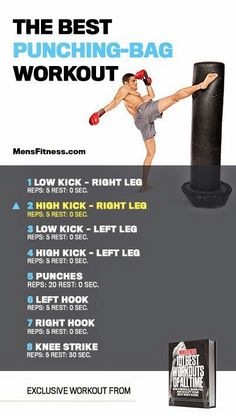 the best punching - bag workout dvd is shown in this ad for men's fitness