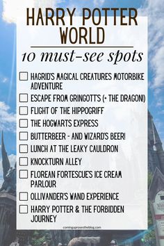 the wizard's castle is shown in this harry potter world check - out list