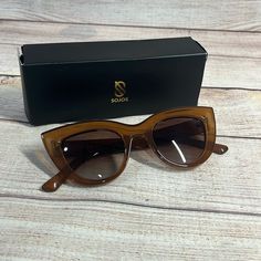 Sojos Sunglasses Olivia Dark Brown/Brown. Sku: Sj2939c1 Product Description Frame Width: 141 Mm Lens Height: 40 Mm Lens Width: 48 Mm Bridge Width: 23 Mm Temple Length: 145 Mm Casual Brown Cat Eye Sunglasses With Tinted Lenses, Casual Brown Cat Eye Sunglasses With Gradient Lenses, Casual Brown Cat Eye Sunglasses With Polarized Lenses, Trendy Brown Cat Eye Sunglasses, Casual Brown Polarized Cat Eye Sunglasses, Brown Cat Eye Sunglasses With Gradient Lenses, Brown Cat Eye Sunglasses For The Beach, Brown Cat Eye Sunglasses For Beach, Brown Glass Cat Eye Sunglasses For The Beach