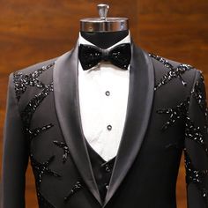 Experience awesomeness! Introducing Designer Hand Embroidered Men's Black Wedding Suit Party Wear Dinner Suit Bespoke For Men, Wedding Suit For Men, available now at an amazing price of $239.00
#MenSuits2Piece #TwoPieceMenSuit #MensSuit #SuitsForMen #MensSuitsSlimFit #StylishMenSuit #SuitsAndSportCoat #CustomSuit #GroomSuit #GiftForMen Black Festive Unstitched Wedding Suit, Black Unstitched Wedding Suit With Intricate Embroidery, Black Embroidered Tuxedo For Party, Black Tuxedo With Embroidery For Men, Luxury Embroidered Fitted Tuxedo, Black Wedding Suit, Unique Mens Wedding Suits, Wedding Suit For Men, Men Wedding Suit