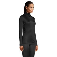 If you're always chilly at home or the office, this turtleneck is for you. As a natural insulator, silk's hollow fibers are the key to its warming power. It holds in body heat, plus wicks away moisture. It's also incredibly light, super soft and layers neatly under shirts and sweaters. It's a winter must-have!Click on this INTIMATES & SLEEPWEAR Guide to find the perfect fit and more! Tag free Holds in body heat Naturally wicks moisture Breathable to prevent overheating Light enough to layer under office attire Turtleneck can be worn folded over or scrunchedFIT & SIZING Long sleeves TurtleneckFABRIC & CARE Silk Machine wash - delicate Imported Size: X Large. Color: Black. Gender: female. Age Group: adult. Layered Turtleneck, Winter Must Haves, Puffy Coat, Turtleneck Top, Wool Turtleneck, Office Attire, Long Sleeve Turtleneck, Plus Size Shorts, Body Heat