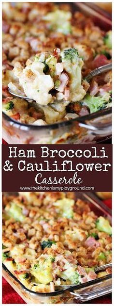 ham broccoli and cauliflower casserole is an easy dinner recipe