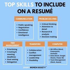 the top skills to include on a resume are shown in this graphic above is an image of