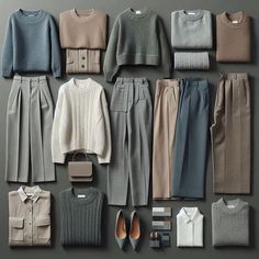 Outfits For Soft Summer Type, Soft Summer Outfits Wardrobes, Soft Autumn Winter Outfits, Wardrobe Outfits Ideas, Soft Summer Winter Outfits, Soft Summer Fall Outfits, Soft Summer Outfits, Autumn Capsule Wardrobe, Capsule Wardrobe Casual