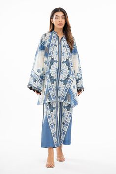 Traditional Sets With Floral Print And Kimono Sleeves, Bohemian Floral Print Palazzo Set, Blue Floral Embroidered Palazzo Set For Summer, Blue Floral Embroidery Palazzo Set For Summer, Traditional Long Sleeve Palazzo Set With Tassels, Bohemian Palazzo Set With Floral Embroidery And Long Sleeves, Bohemian Long Sleeve Palazzo Set With Floral Embroidery, Bohemian Sets With Tassels For Eid, Bohemian Long Sleeve Palazzo Set