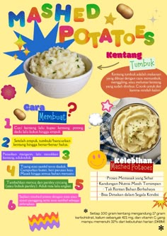 an advertisement for mashed potatoes with instructions on how to make it