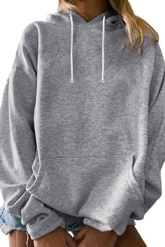 Gray Oversized Hoodie with Kangaroo Pocket Color Sweatshirt, Swimwear High Waisted, Spaghetti Strap Maxi Dress, Oversized Hoodie, Mini Shift Dress, Plus Size Lingerie, Maxi Dress With Sleeves, Plus Size Swimwear, Oversize Hoodie