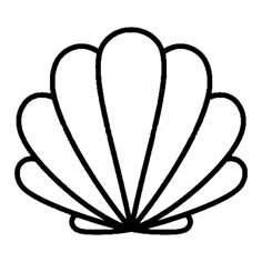 an outline of a shell on a white background