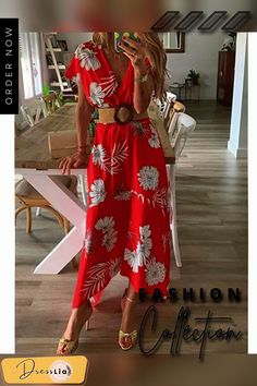 Women's A-line Dress Maxi Long Dress - Short Sleeve Print Floral Spring Summer V Neck Hot Beach Belt Not Included Red Yellow S M L Xl Xxl Casual Red A-line Maxi Dress, Casual Red V-neck Midi Dress, Red V-neck Dress For Vacation, Red Printed Summer Dress, V-neck Maxi Dress For Spring Holiday, Casual Red Printed Maxi Dress, Casual V-neck Maxi Dress For Holiday, Red Printed Beach Midi Dress, Red Printed Midi Beach Dress