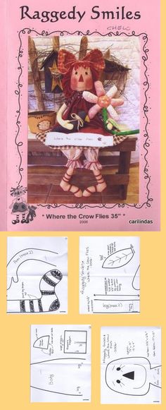 the raggedy smiles book is shown with instructions to make it