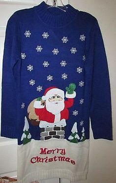 Great Shopping Skedouche Ladies Ugly Christmas Blue Rooftop Santa Sweater Dress Large $70 NWT, Sweaters Dresses Oversized Sweater Dress, Santa Sweater, Sweater Dress Oversized, Christmas Blue, Blue Christmas, Oversized Sweater, Types Of Fashion Styles, Ugly Christmas, Women's Fashion Dresses