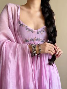 Pink Suit Aesthetic, Indian Suits Women, Rapunzel Aesthetic, Traditional Blouse Designs, Desi Wear, Simple Kurti Designs