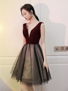 V-neck homecoming dress, birthday party dress, little black dressMaterial:tulleColor:as picture or custom colorNeckline:v- neckBack details:bandageDress type:A-lineStyle:cute&ltp&gtFeatures:sexy</p>&ltbr/>&ltp&gtThis dress could be custom made, there are no extra cost to do custom size and color.</p>&ltbr/>&ltp&gt1, If the color is customized, please note the color & card number.</p>&ltbr/>&ltp&gt2,You can choose standard Dress Birthday Party, Dress Birthday, Birthday Party Dress, Homecoming Dress, Custom Dresses, Birthday Dresses, Dress Short, Color Card, Homecoming Dresses