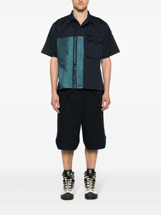 A-COLD-WALL* Strand Cotton Shirt - Farfetch Pointed Flat Collar, A Cold Wall, Flat Collar, Twill Weave, Fashion Details, Asymmetric Hem, Cargo Shorts, Patch Logo, Cotton Shirt