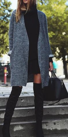 Black Knee High Boots Outfit, Thick Clothes, Thigh High Boots Outfit, Suede Thigh High Boots, Boots Outfit Ideas, Boots With Jeans, High Knee Boots, Womens Thigh High Boots, Over The Knee Boot Outfit