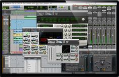 an image of sound mixing software in the process of producing music or recording with audio mixers