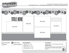 the scrapbook page layout is shown in black and white