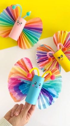 paper roll butterfly craft for kids to make