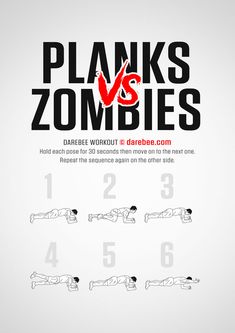 planks vs zombies workout poster