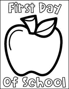 an apple with the words first day of school