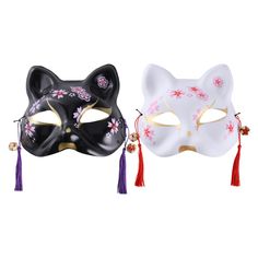 PRICES MAY VARY. ✨✨【Fox cosplay masks】---Kitsune Fox masks for Christmas Costume Exquisite Half Face Cat masksfor Masquerade Ball Party Halloween Japanese Kabuki ✨✨【Half face cat masks】---Suitable for costumes, dances party, Halloween, masquerade parties, Christmas, New Year. Sounding bells and beautiful tassels, pretty outlook, can match different clothes. ✨✨【Ball party masks】---A nice decor to make you stand out in the party and make you eye-catching. This fashion masquerade mask is made up of Fox Masks, Fox Cosplay, Japanese Fox Mask, Cosplay Masks, Cat Masks, Masquerade Ball Party, Japanese Party, Japanese Fox, Mascaras Halloween