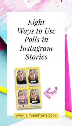 the words eight ways to use polis instagram stories on top of an image