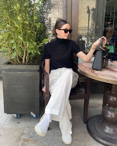 Get out and feel spring, @hollyelizabethblog enjoys the nice weather in our Solomon Sweater and White Silk Trousers. 🔎The Solomon Sweater:8307 🔎Pleated Wide-Leg Dense Silk Trousers:9890 #lilysilk #Livespectacularly #LILYSILKSS23 #lifeincolor Nice Weather, Silk Trousers, White Silk, Ladies Tops Fashion, Women Tops, Spring Collection, Office Wear, Silk Top, Lawyer