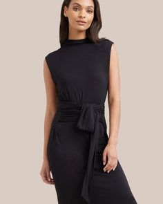 Eden Sleeveless Tie-Front Dress  |  Modern Citizen Statement Sandals, Sleek Dress, Dress Modern, Tie Front Dress, Modern Dress, Tie Belt, Warm Weather, Eden, Love It