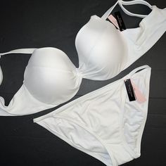 For Sale Is A Beautiful Nwt Victoria&Apos;S Secret Set: 1)40c Top 2)L Bikini Bottom Very Sexy!!! Perfect As A Gift!!! For Any Questions-Feel Free To Contact Me! I Do Combined Shipping, Check Out My Other Items ;) White Swimwear With Removable Bra Pads For Beach Season, White Padded Cups Beachwear Swimwear, White Padded Cup Beachwear Swimwear, White Underwire Swimwear With Removable Bra Pads, White Stretch Swimwear With Padded Cups, White Padded Cup Stretch Swimwear, Fitted White Swimwear With Built-in Bra, White Fitted Swimwear With Padded Cups, Fitted White Swimwear With Padded Cups