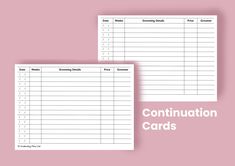 two blank cards with the words,'congratulations cards'in white on pink background