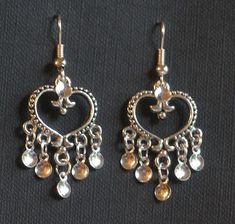 Eydis - Antique Silver Plated Heart Traditional Norwegian Solje Style Earrings with silver drops Style Earrings, Diy Accessories, Beautiful Paintings, Beautiful Earrings, Antique Silver, Silver Plate, Silver Plated, Jewelry Earrings, Plating