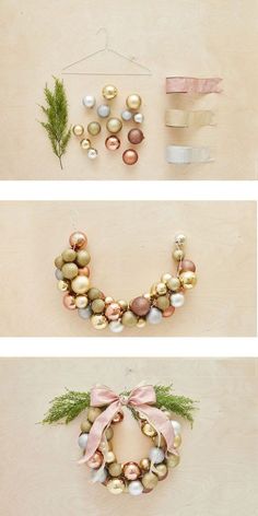 three different ways to make a christmas wreath