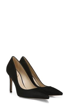 A classic stiletto adds leg-lengthening lift and timeless appeal to an elegant pointy-toe pump. 4" heel  (size 8.5) Leather, synthetic, textile or genuine calf-hair upper/synthetic lining/rubber sole Imported Classic 4-inch Heels For Gala, Elegant High Heel Court Shoes For Work, Elegant Heels With 4-inch Heel For Work, Elegant Court Shoes With Padded Heel For Night Out, Elegant 4-inch Heel Heels For Workwear, Elegant 4-inch Heels For Workwear, Elegant 4-inch Heels For Work, Classic Court Shoes With 4-inch Heel For Night Out, Classic 4-inch Heel For Gala