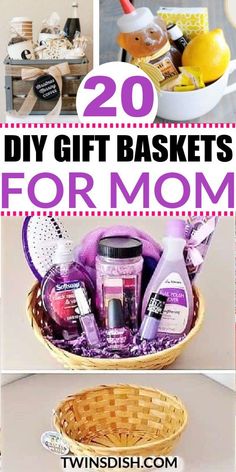 the top 20 diy gift baskets for moms to give in their home or office