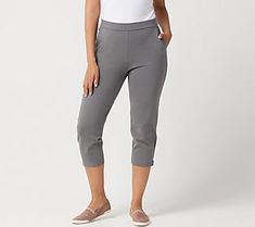 These cute and casual Susan Graver Premium Stretch leggings seamlessly go from brunch with friends to afternoon shopping trips and evenings on the town. From Susan Graver. Stretch Athleisure Activewear For Day Out, Casual Stretch Activewear For Day Out, Casual Solid Color Summer Leggings, Casual Capris For Loungewear In Fall, Casual Capris For Fall Loungewear, Casual Plain Color Summer Leggings, Casual Fall Loungewear Capris, Relaxed Fit Leggings For Spring Loungewear, Spring Relaxed Fit Leggings For Loungewear