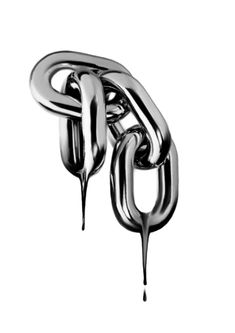 a metal chain with dripping liquid on it