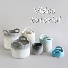 several different colored vases sitting next to each other on a gray background with the words video tutorial written above them