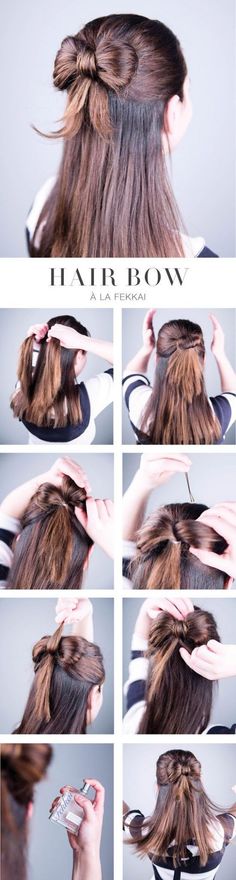 Easy Half up Half down Hairstyles: HAIR BOW Hairstyles Holiday, Occasion Hairstyles, Easy Hairstyle, Christmas Hairstyles, Holiday Hairstyles, Unique Hairstyles, Hair Dos, Trendy Hairstyles, Bobs Haircuts