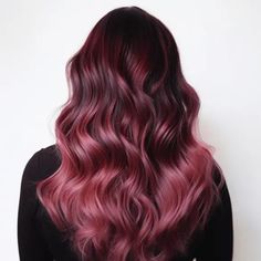 Reverse Burgundy Ombre Burgandy Hair Color Ombre, Faded Burgundy Hair, Reverse Ombre Hair Burgundy, Black To Burgundy Ombre, Burgundy Balayage, Ombre Burgundy, Soft Waves, Hair Appointment, Mid Length Hair