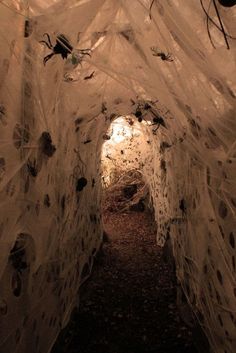 an underground tunnel with lots of rocks and dirt