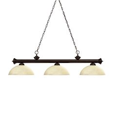 three lights hanging from the ceiling in an old - fashioned style kitchen island light fixture