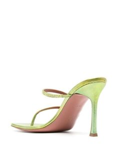 Amina Muaddi 105mm crystal-embellished Sandals - Farfetch High Taper, Amina Muaddi, Embellished Sandals, Apple Green, Crystal Embellishment, Glass Crystal, Personal Shopper, Calf Leather, Open Toe