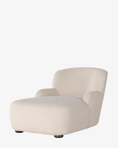 a white chair and ottoman on a white background