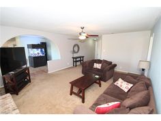 a living room filled with furniture and a flat screen tv