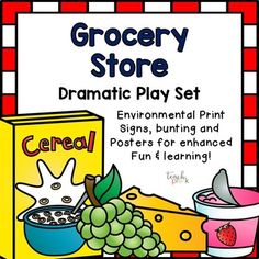 Everything you need to turn your Dramatic play area into a fun and colorful grocery store!  Full of bright colorful pictures and environmental print!

Shopping list template with 2 lists per page
Bunting sign pieces spelling out "Grocery Store"
Store sign
Sale signs
Product navigation signs
Checkout sign
shopping cart sign...and more!

That kids will LOVE these enhancements!

Enjoy! Store Dramatic Play, Kids Grocery Store, Grocery Store Dramatic Play, Shopping List Template, Sale Signs, Environmental Print, Dramatic Play Area, Store Sign, Dramatic Play