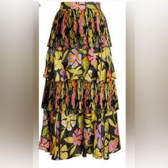 Celia B Pasiflora Midi Length Skirt Midi Length Skirts, Women Skirts Midi, Pink Yellow, Midi Length, Midi Skirt, Womens Skirt, Skirt, Yellow, Pink